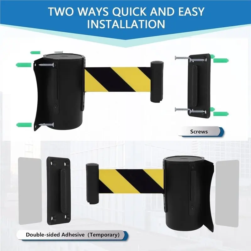 Y45A-Wall Mount Retractable Belt Barrier With Steel Case 16'