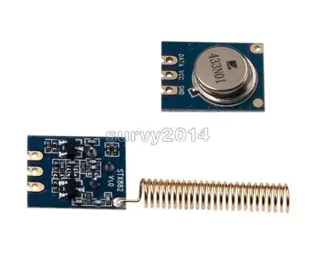 433MHz 100 Meters Wireless Module Kit ASK Transmitter STX882 + ASK Receiver SRX882 + 2Pcs Copper Spring Antenna