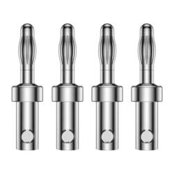 8PCS without logo audio High quality Silver Plated Banana Plug Speaker Cable Wire Connector