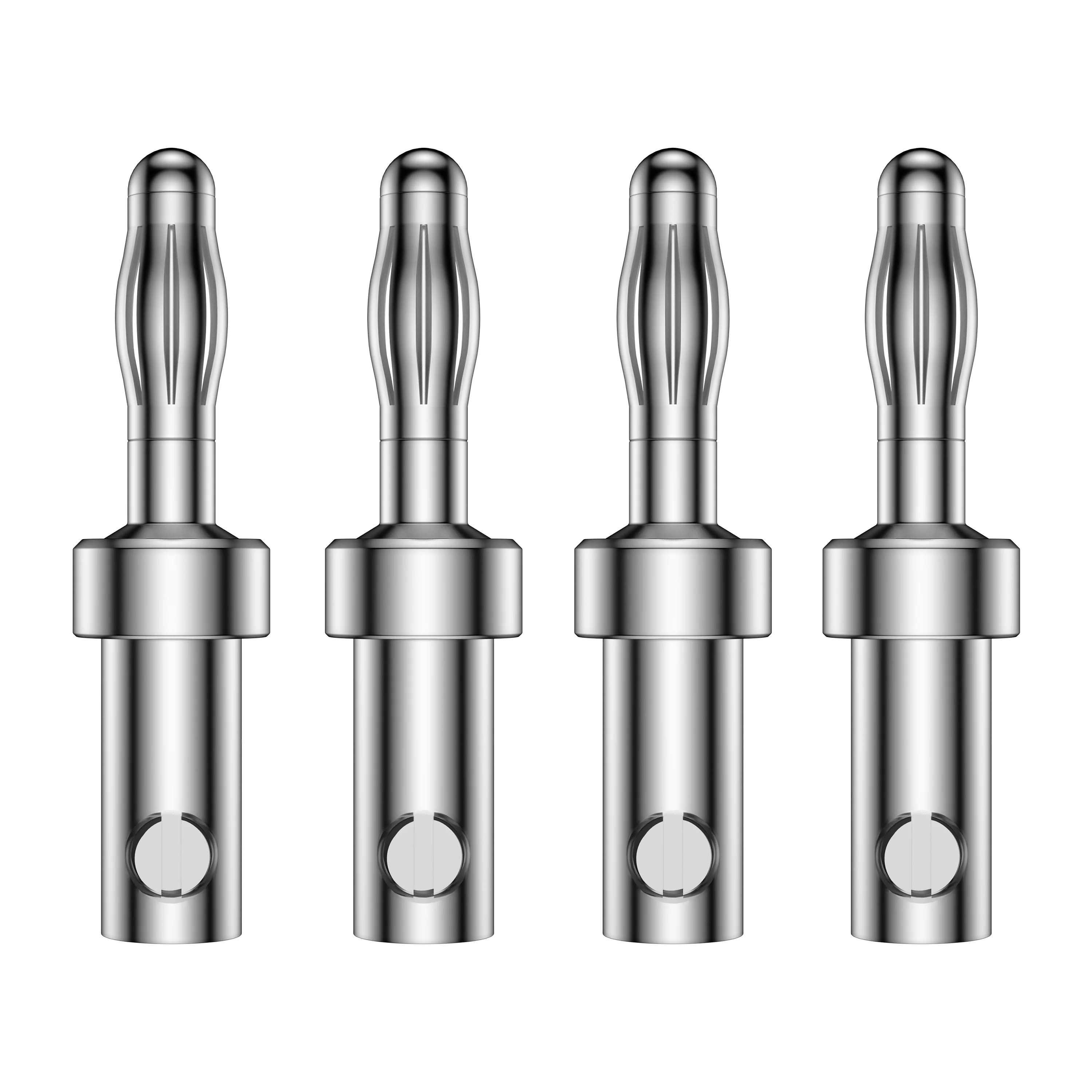 8PCS Without Logo Audio High Quality Silver Plated Banana Plug Speaker Cable Wire Connector