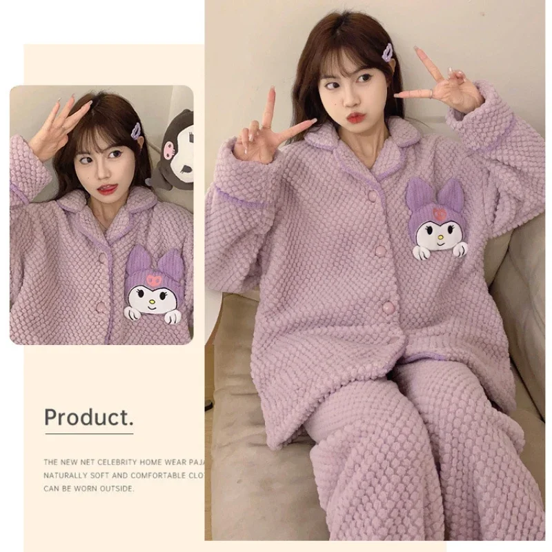 130KG Plus Size Fuzzy Pajamas Set for Women Winter Warm Fluffy Loungewear Soft Fleece Pj 2 Piece Plush Sleepwear Loungewear