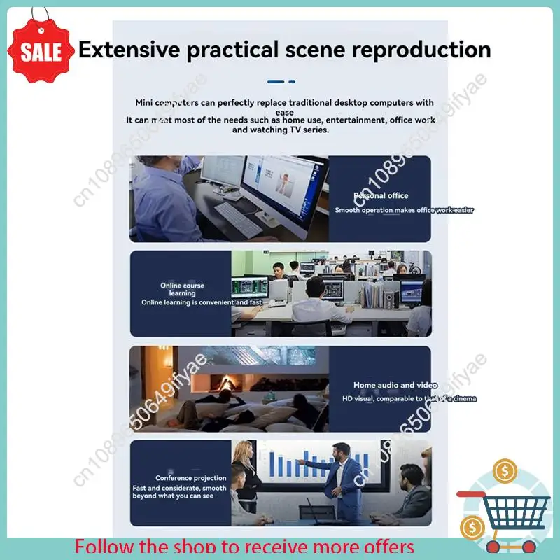 Y67A-ZX06 Twin Lake N150 Win11 Mini Pc Win11 12GB LPDDR5 4800Mhz Dual LAN Dual HD Display Port كمبيوتر مكتبي للألعاب
