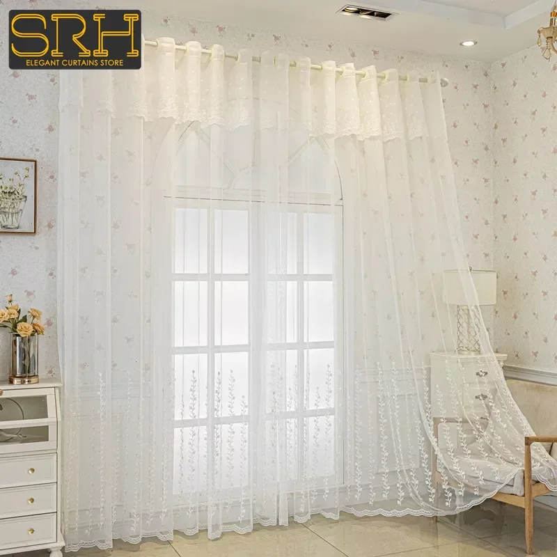 

Luxury Fantasy White Gauze Curtain for Living Dining Room Bedroom Relief Window Screen Background Door Partition Blackout Custom