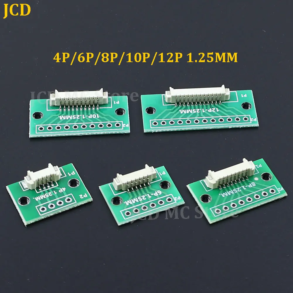 1.25mm 4P 6P 8P 10P 12P Adapter Board 1.25 To Dip 2.54 Circuit Board 1.25mm Spacing Horizontal Paste Terminal Socket Test Board