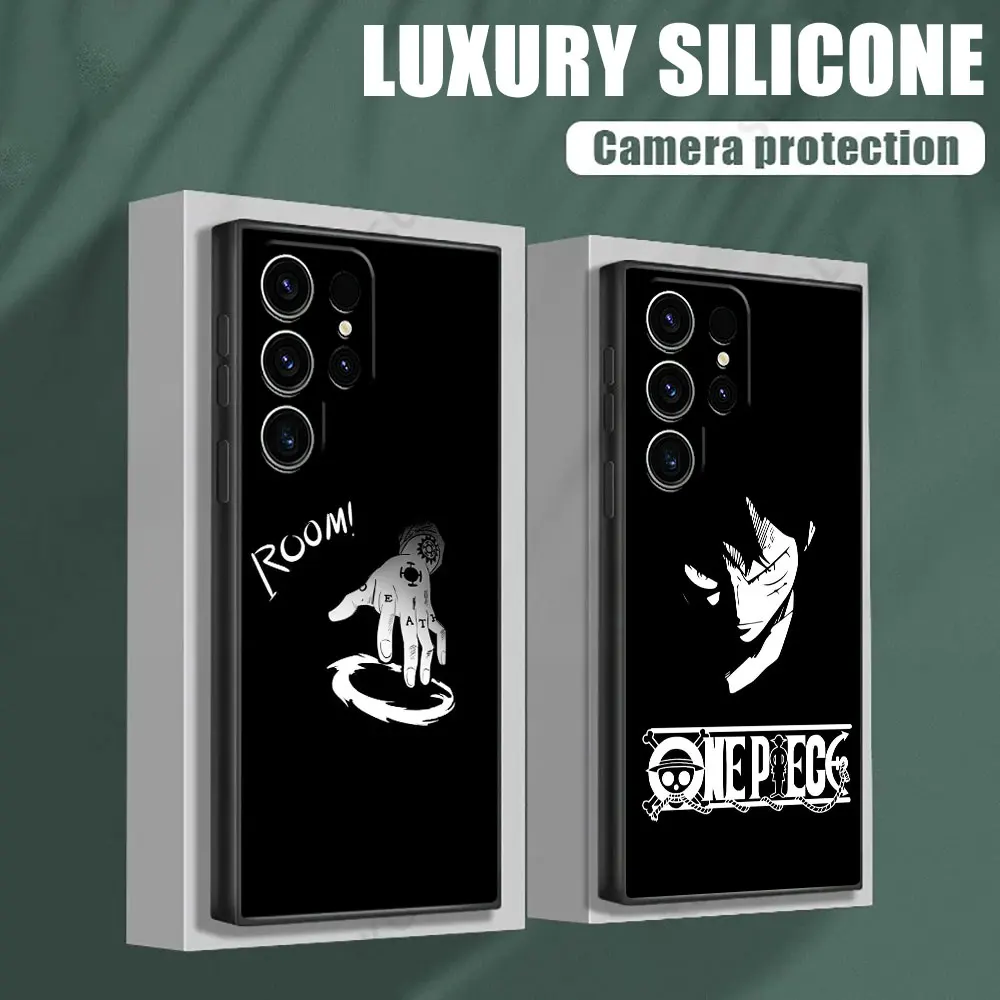 

One Anime P-Piece Water Law Luffys Phone Case For Samsung Galaxy S25 S24 S23 S20 S21 FE S26 S22 Ultra S26 Plus S25FE Soft Cover