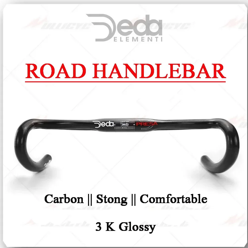 

Deda/Black Full Carbon Road Bike Handlebar T800 3K Gloss Short Reach Oval Drop Bar 380-440mm Bicycle Accessories