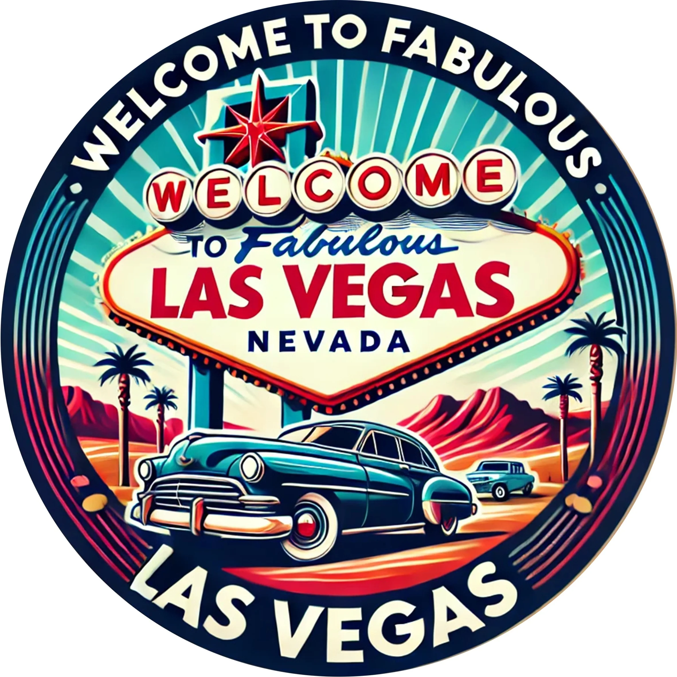 Letrero artístico de pared de madera retro de Las Vegas: decoración retro, bienvenido a la mitáctica Nevada, para decoración del hogar y del bar
