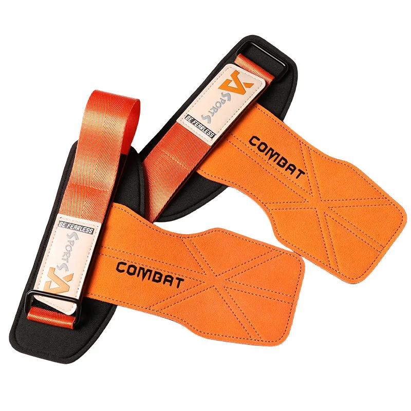 1Pair Cowhide Bench Press Weight Lifting Wrist Straps Deadlift Gloves  Grip Pads for Fitness Gym Training Dumbbell Pull-Up Glove