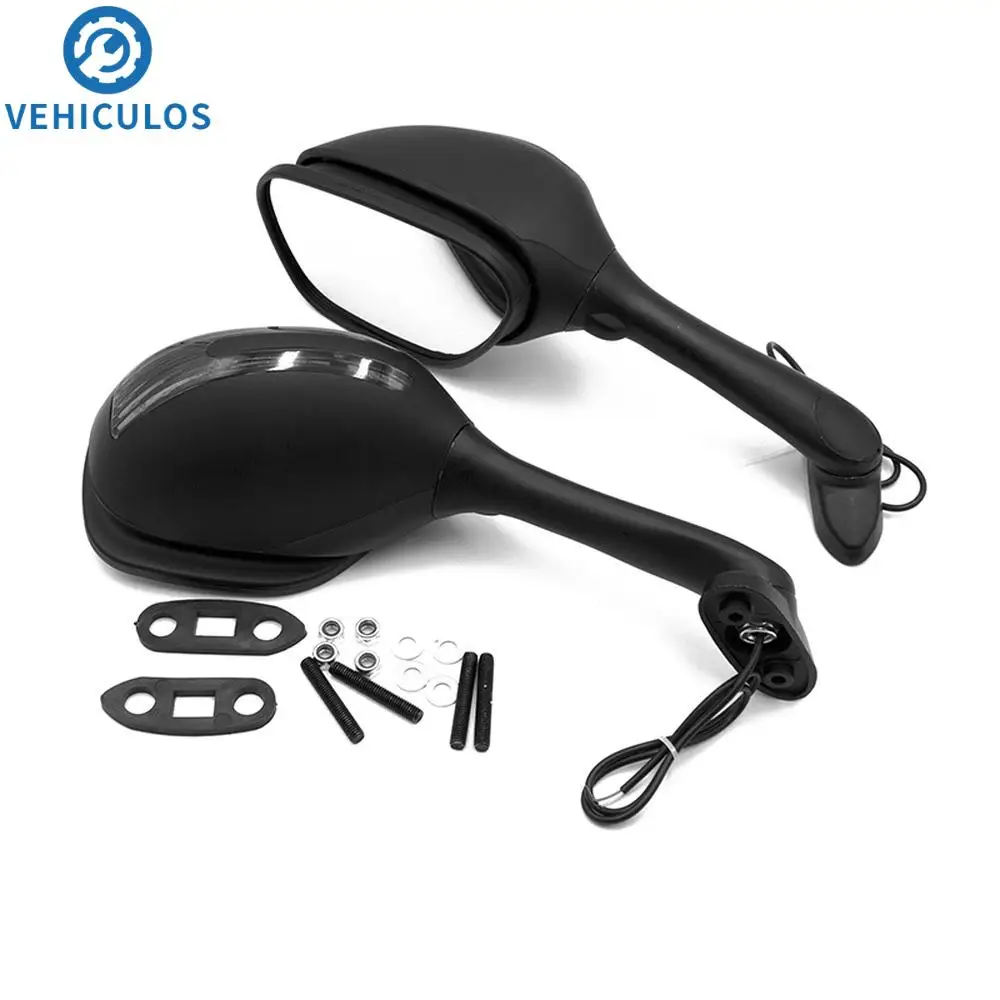 

2 шт. боковые зеркала заднего вида, светодиодная сигнальная лампа для SUZUKI GSXR 600 750 2006-2015/GSXR 1000 2005-2015 K5 K6 K7 K8 K9 2010 2011