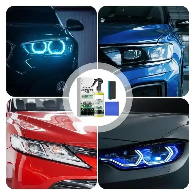 Car Headlight Polishing Agent Scratch Remover Repair  Renewal Polish Liquid Headlight Restoration Kit Auto Accessories