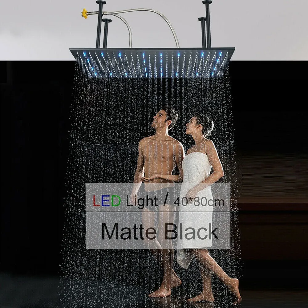Bathroom Rain Luxury Large Shower Head High Pressure 16''*32'' Top Sprayer