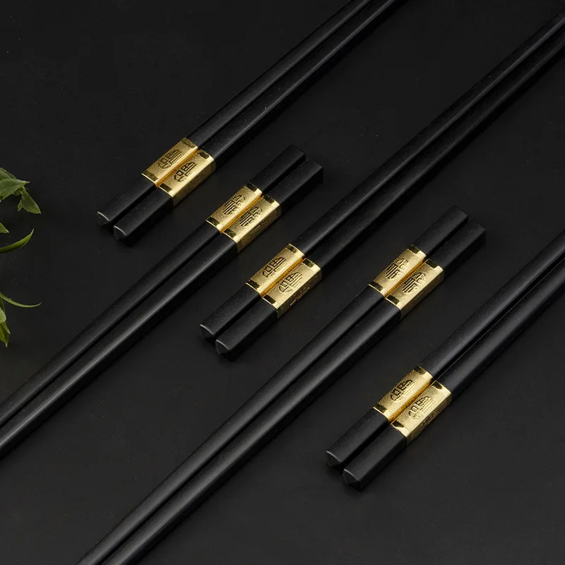 BOLTIFY Household Antibacterial and Anti-Mold Alloy Chopsticks, High-End Unpainted Alloy, High-Temperature Resistant 10 Pair