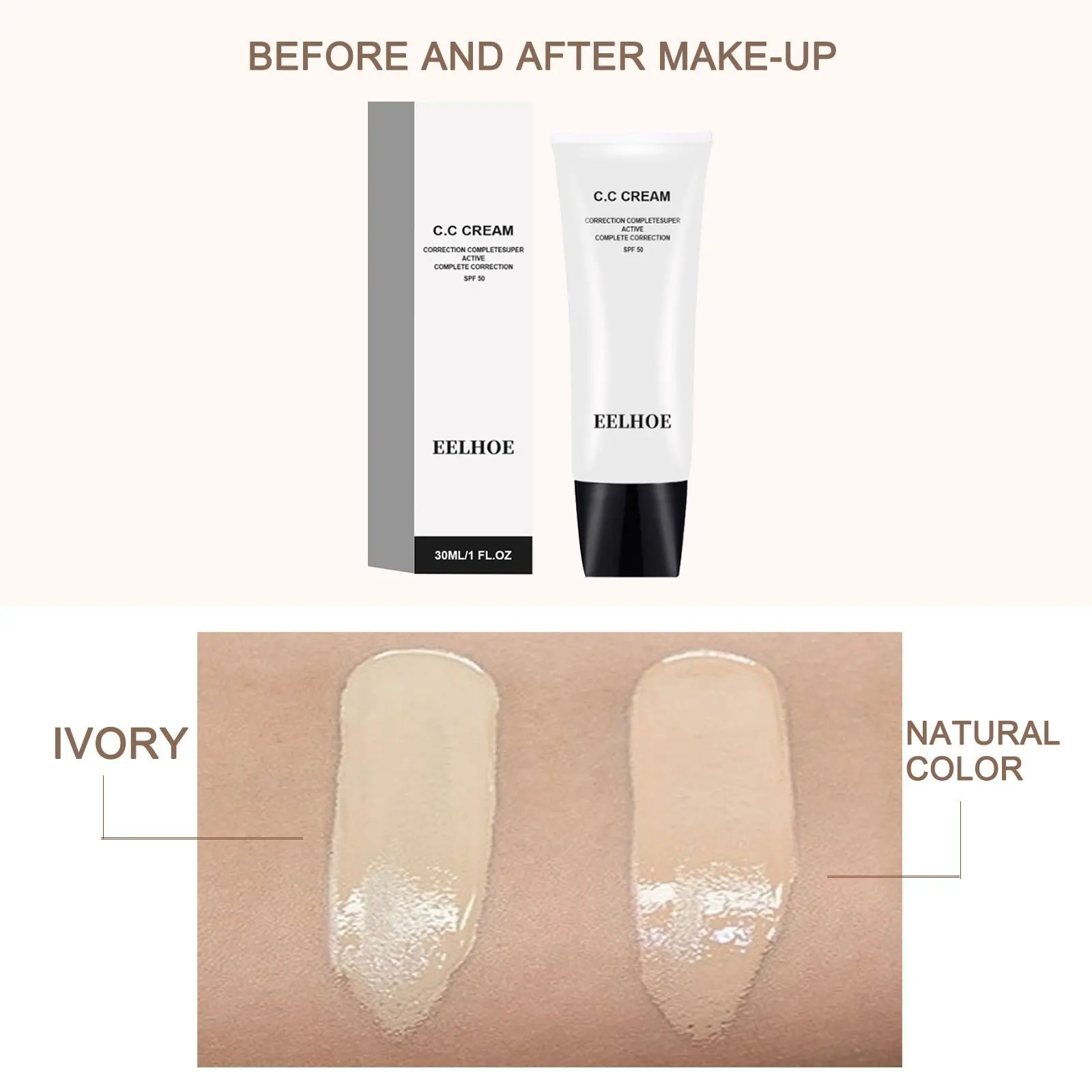 CC Cream Makeup Korean Cosmetics Concealer Skin Brightening Cream BB Cream Primer Foundation Make-Up for Women Beauty Health 30g