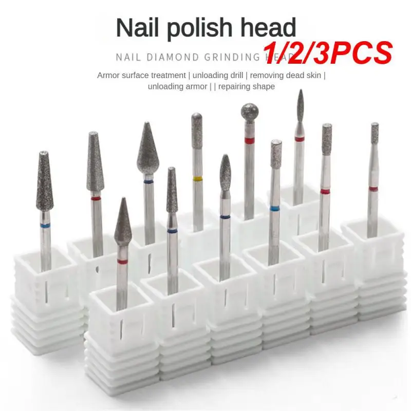 1/2/3PCS Russian Manicure Cutters Barrel Nail Drill Bits 3/32" Rotary Burr Cuticle Burr Electric Drills Accessories