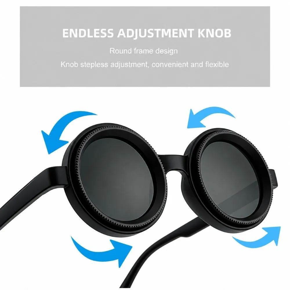 Vintage Polarizing Round Sunglasses Rotatable Elegant Adjustable Zoom Sunglasses Versatile Convenient Stylish Sunglasses Travel