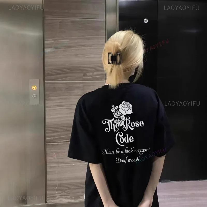 

Женская футболка с принтом роз в стиле ретро, забавная летняя дышащая уличная одежда с коротким рукавом, 100% хлопок, круглый вырез, модные футболки для отдыха