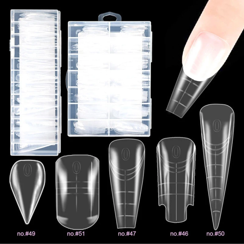 70/140/150 Stück Adlerkrallen-Kunstnägel, kurze, gebogene Stiletto-Nägel, transparent, weiche, künstliche Nagelverlängerungen für DIY-Nagelstudio-Maniküre – Detail 5