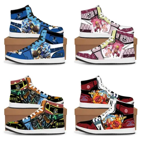 One Piece Anime Luffy Zoro Kaidou High-Tops Sneakers Casual Shoes Basketball Shoes Printing Comfortable Flat Shoes Birthday Gift