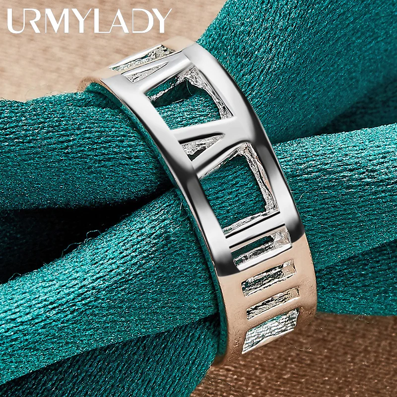 URMYLADY-anillo redondo de Plata de Ley 925 para hombre y mujer, joyería de compromiso con encanto para boda, 5-10 #