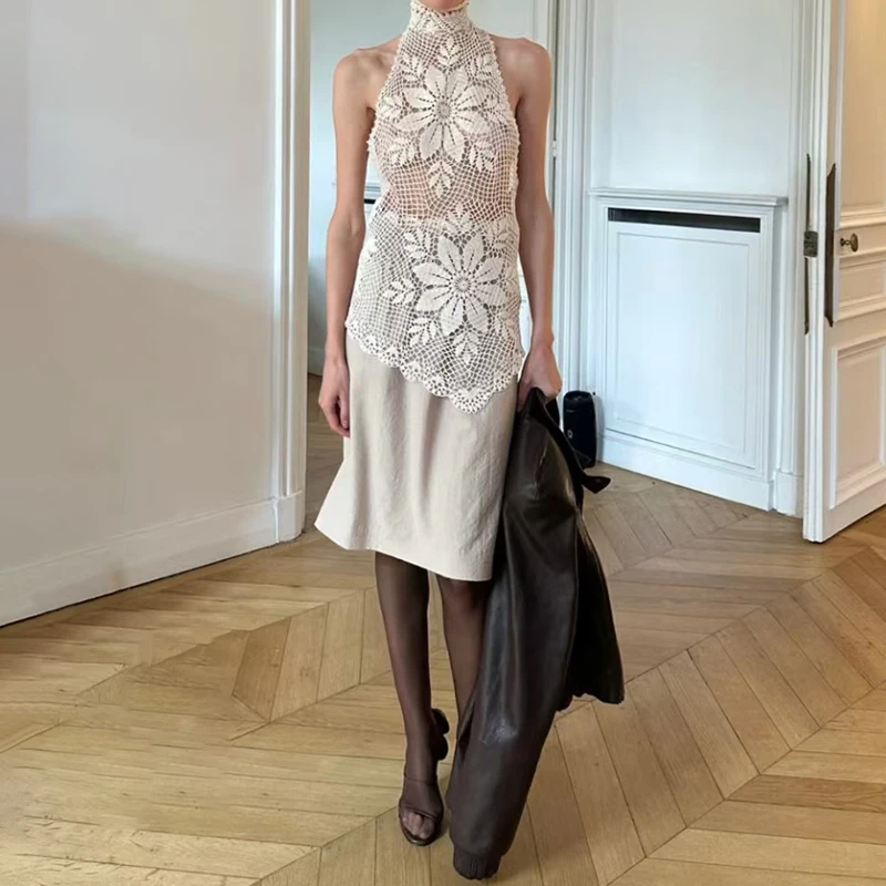 

Женский жилет, новый эластичный вязаный облегающий топ без рукавов на осень 2021, сексуальный женский корсет с открытой спиной, майка из смеси хлопка y2k