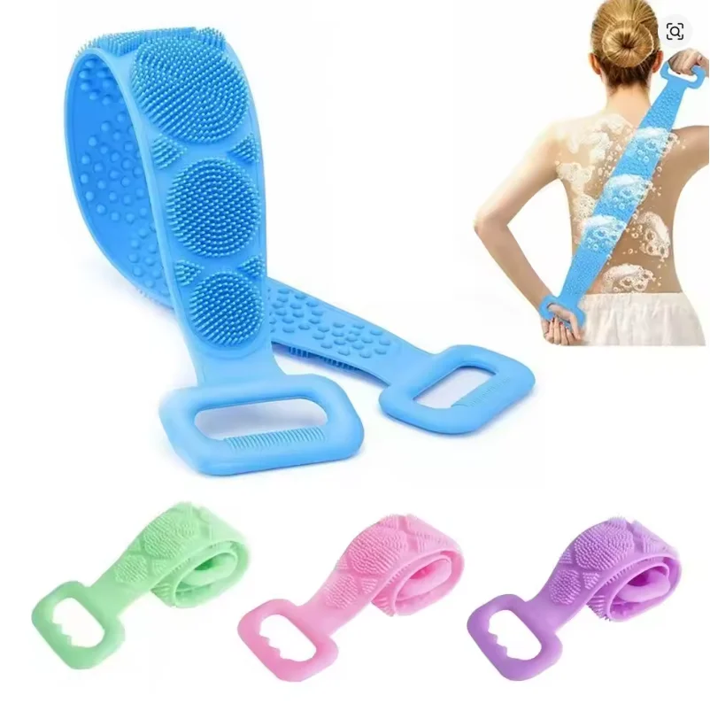 Brazil Body Sponge Silicone Brushes Bath Towels Scrubber Rubbing Back Peeling Massage Shower Belt Extended Skin Clean Brushes