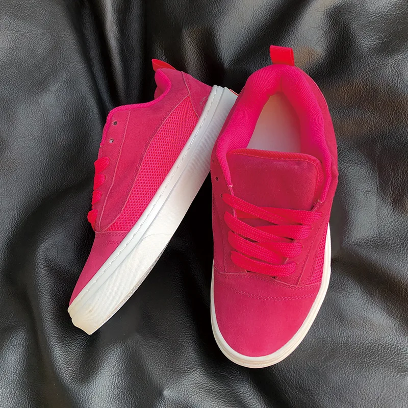 

Красные низкие кеды унисекс с толстым язычком, большие размеры, повседневные, для скейтбординга, удобные кроссовки для бега