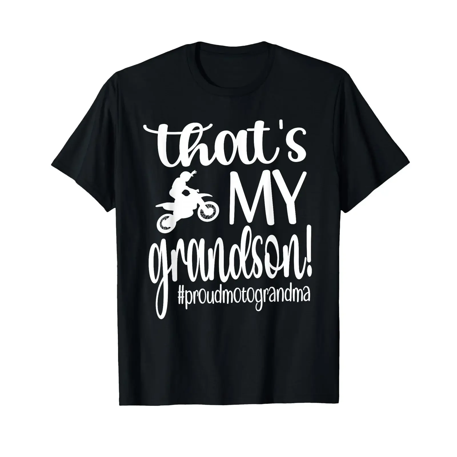 That's My Grandson Proud Motocross Grandma T Shirt vintage Washed Soft fashion Comfortable graphic homme Stylish streetwear
