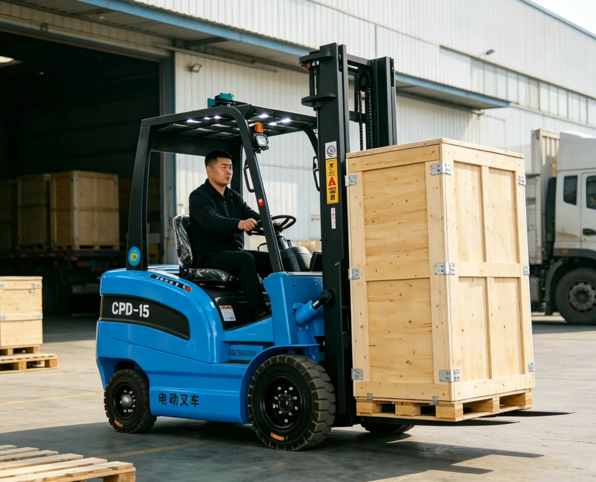 Factory Price  New Electric Forklift Full Automatic 4 Wheel 2/3/3.5ton  Portable Lifting Forklift for Small Business Logistics