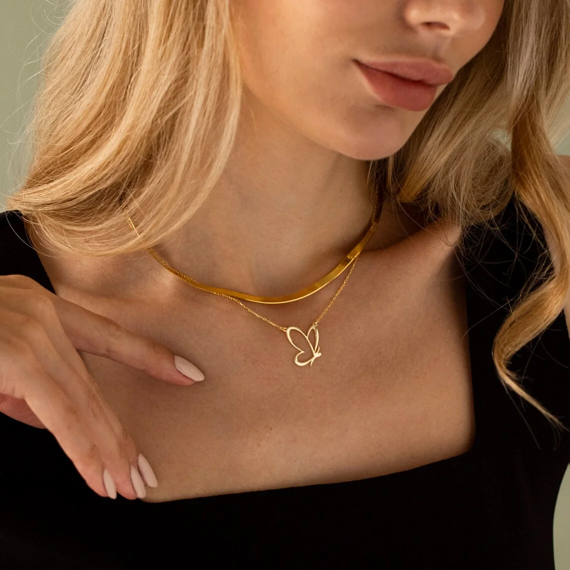 Stainless steel Butterfly Pendant Necklace for Women Stainless Steel Jewelry Gold Color Neck Chain Wedding Gift Wholesale 2024