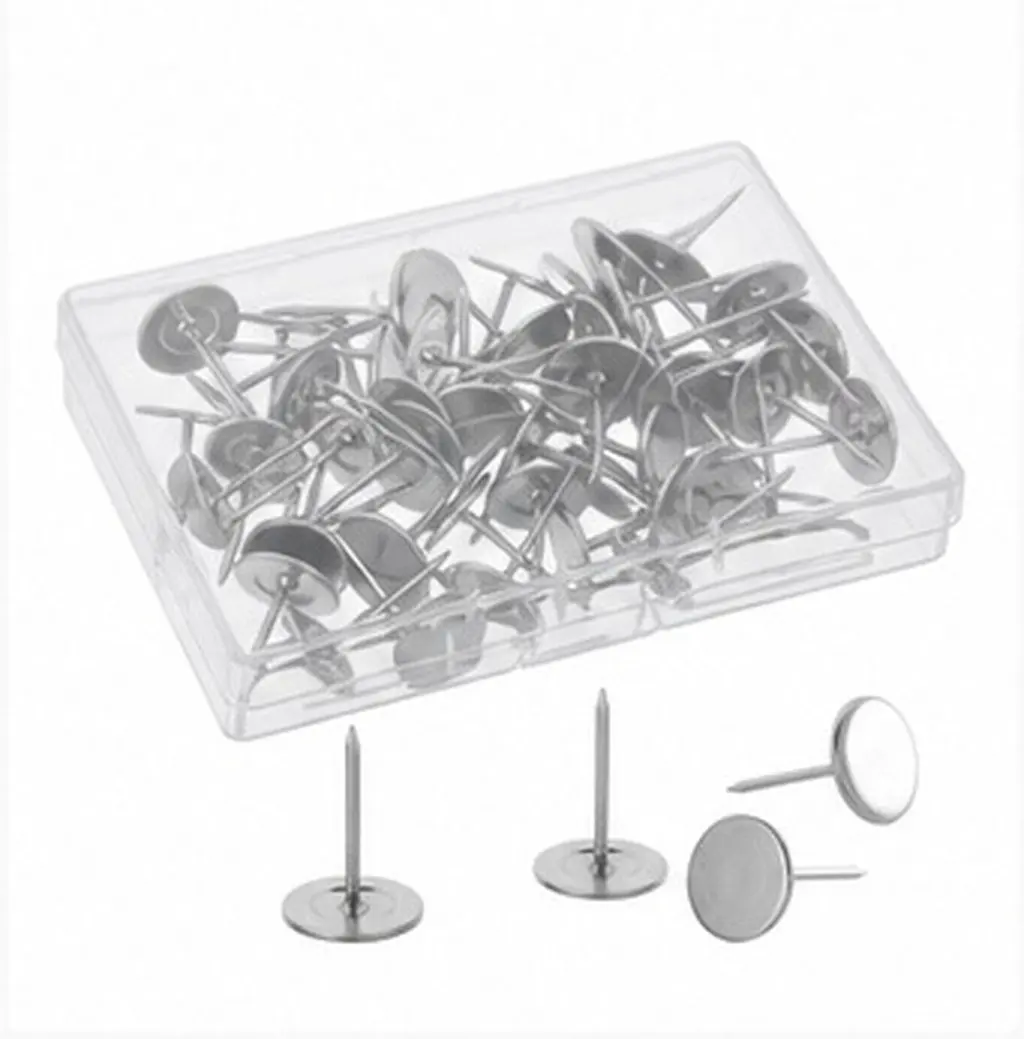 50Pcs Metal Thumb Tacks Silver Upholstery Push Pins Heavy Duty Rust Resistant for Cork Boards Crafts Furniture