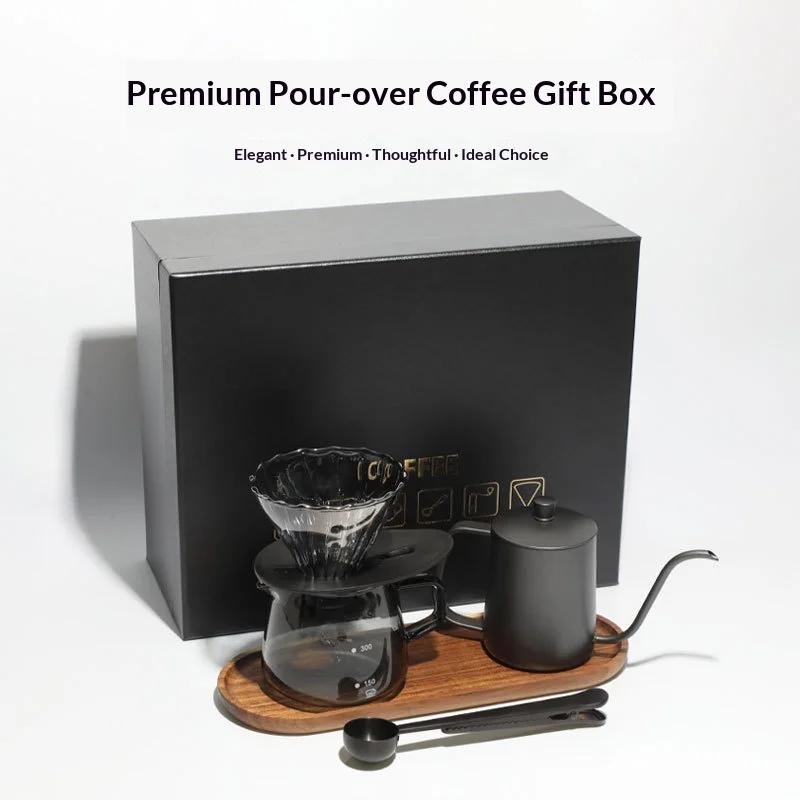 

Hand-made Glass Coffee Pot Set with Filter Five-Piece Household Utensils Full Set Modern Design