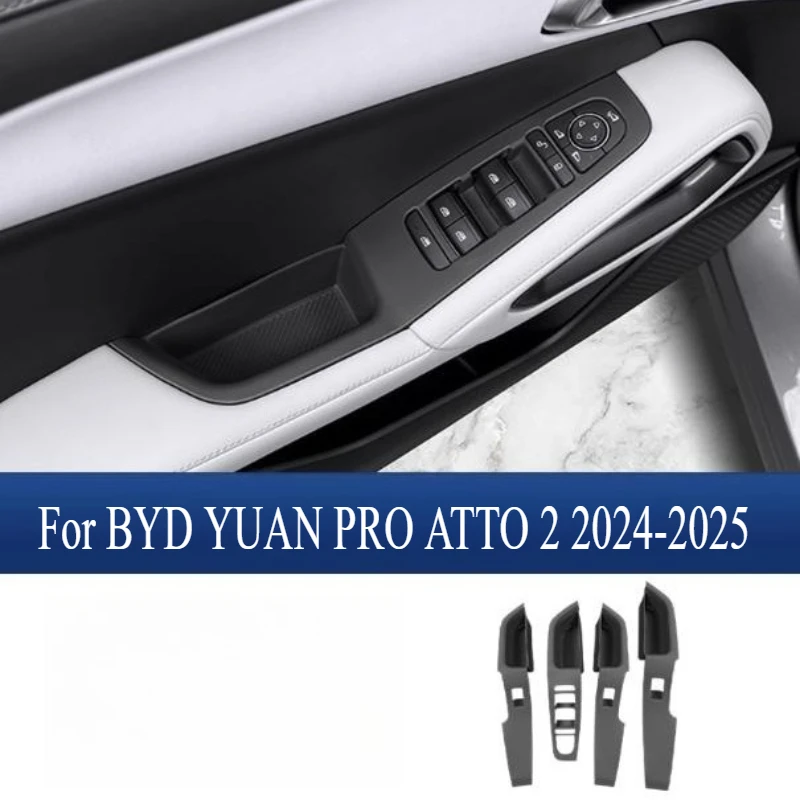 

Для BYD YUAN PRO ATTO 2 2024-2025 дверная кнопка подъема панель силиконовая внутренняя модификация панель защитные наклейки комплекты кузова