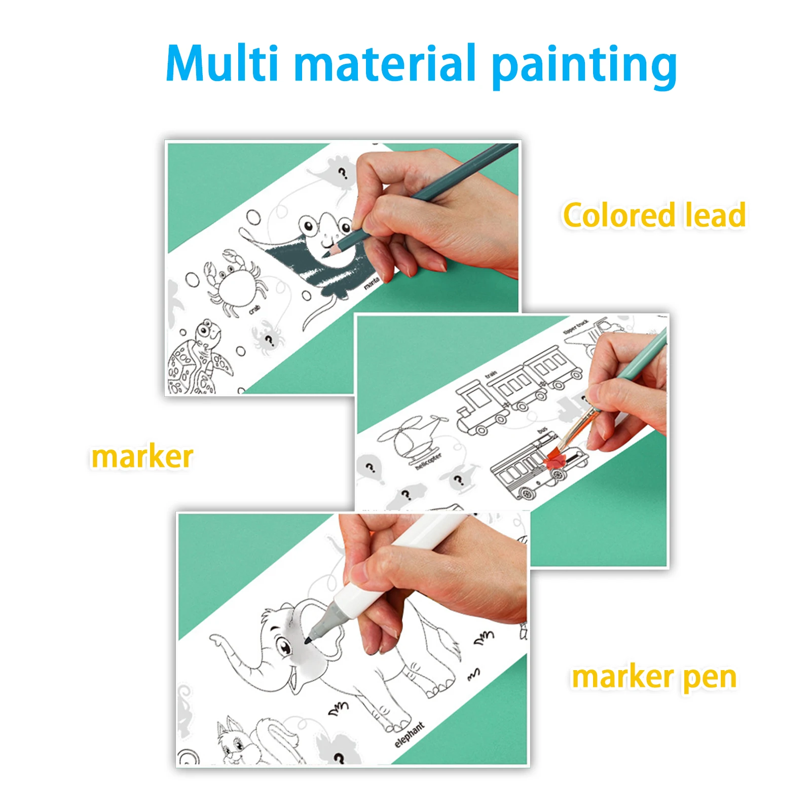 Children's Drawing Roll - DIY Coloring Paper Roll for Kids |  Perfect for Creative Painting and Color Filling Activities