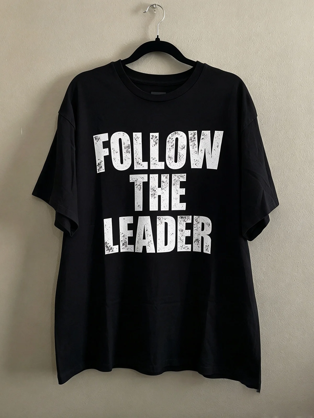 Minimalist Follow The Leader Letter Print T-Shirt Unisex Crew Neck Short-sleeved Retro Street Y2K Casual Fashion Tops Clothing