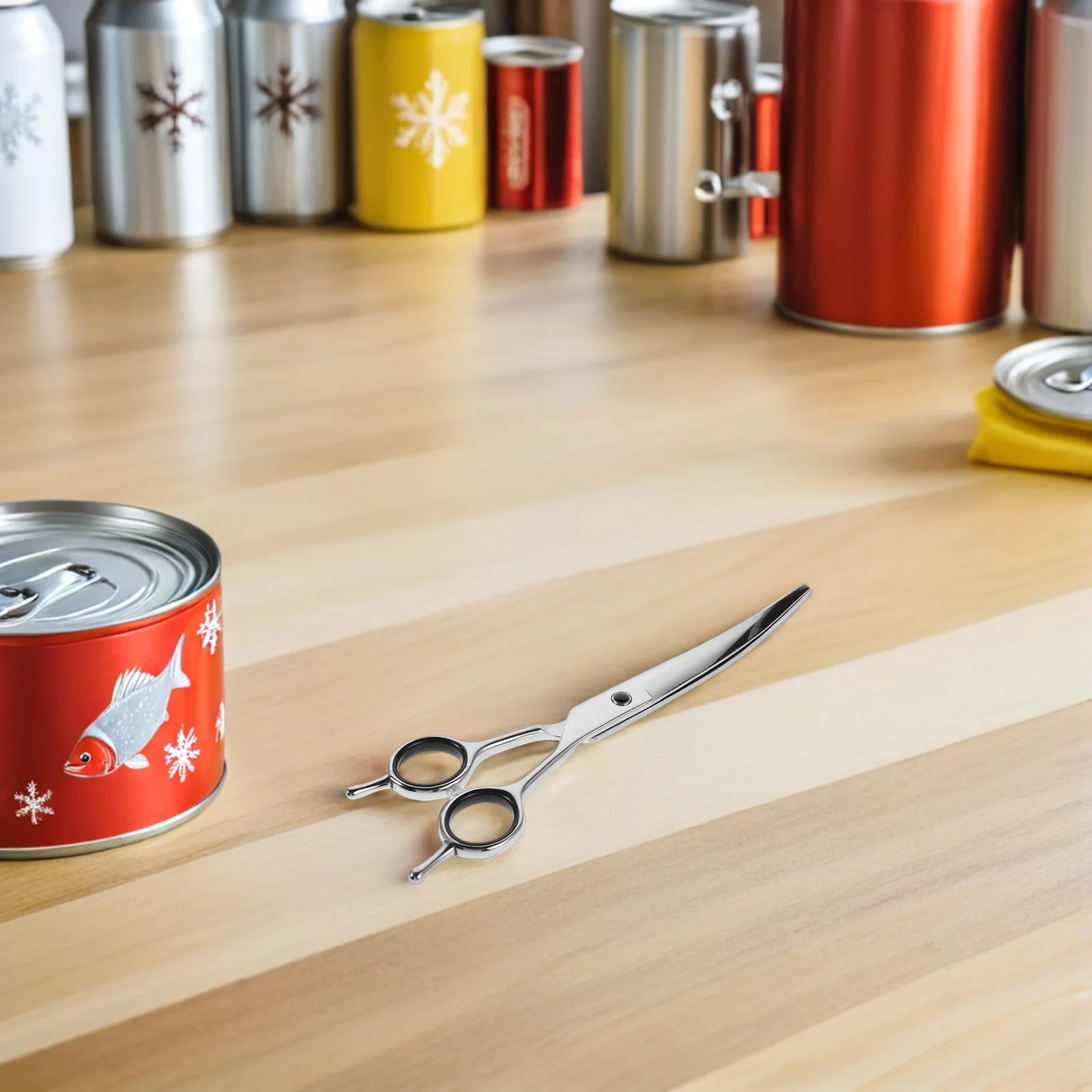 

Curved Dog 7-Inch Professional Pet Trimming Stainless Steel Hair Tool For Home Salon Rounded Tip Lightweight Ergonomic Handle