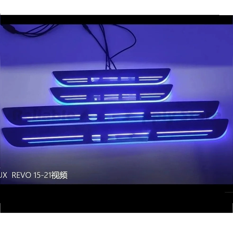 For Toyota 15-21 Hilux Revo Lighted Door Sill Scuff Plate Entry Step Red White Blue RGB Multi-color Durable Easy Installation