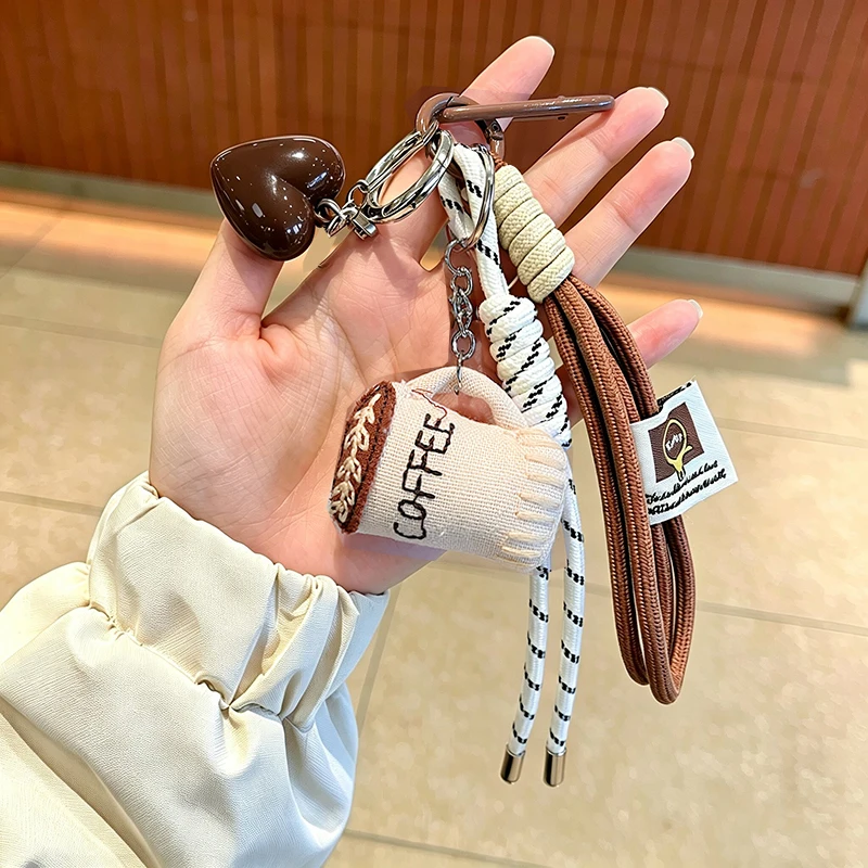 Functional Cartoon Coffee Cup Pendant Charm Fashion Bag Pendant for Backpacks Bags Keychains Portable Bag Charm