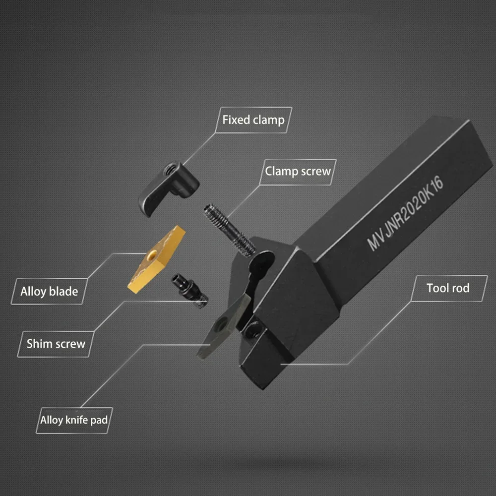 Imagem -05 - Torno Cnc Ferramenta Faca Haste Suporte de Giro Externo Cortador para Vnmg Boring Bar Mvjnr16k16 Mvjnr2023k16 Mvjnr2525m16 Mvjnl