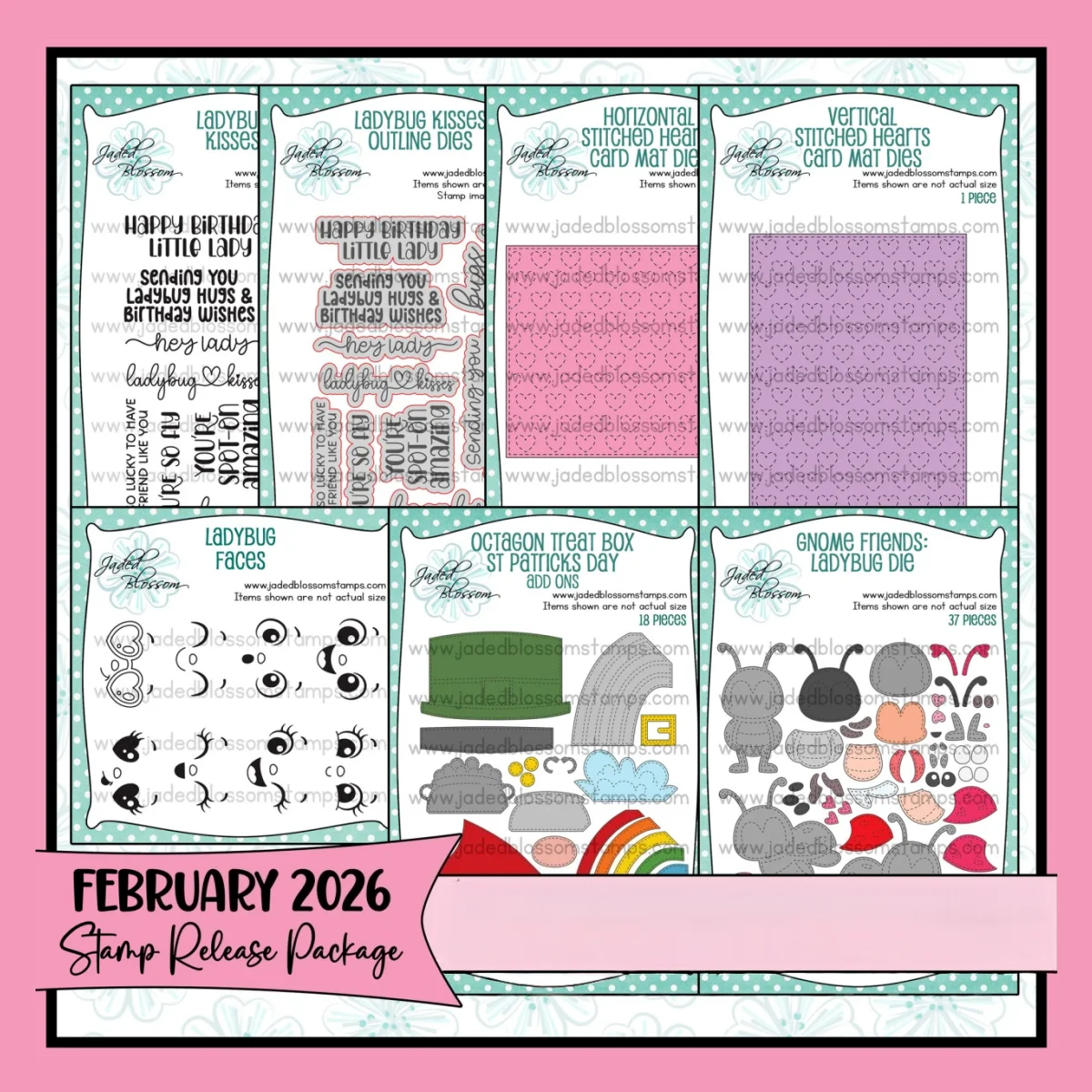 February 2026 New Ladybug Faces Rainbow Birthday Hearts Clear Stamps Metal Cutting Dies Stencil For DIY Scrapbook Handmade
