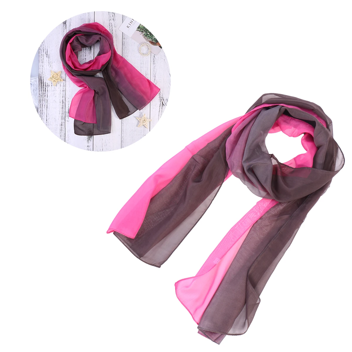 

Elegant Scarf Gradient Color Decorative Scarves for Women Fashion Stylish Shawl