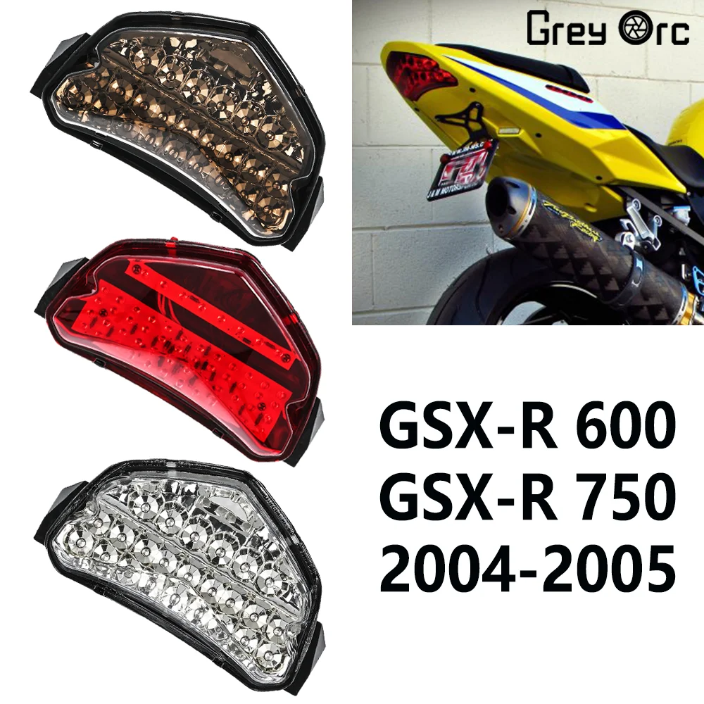 Motorcycle LED Taillights For Suzuki GSXR600 GSX R600 GSXR750 GSX R750 K4 2004 2005 Brake Turn Signal Integration