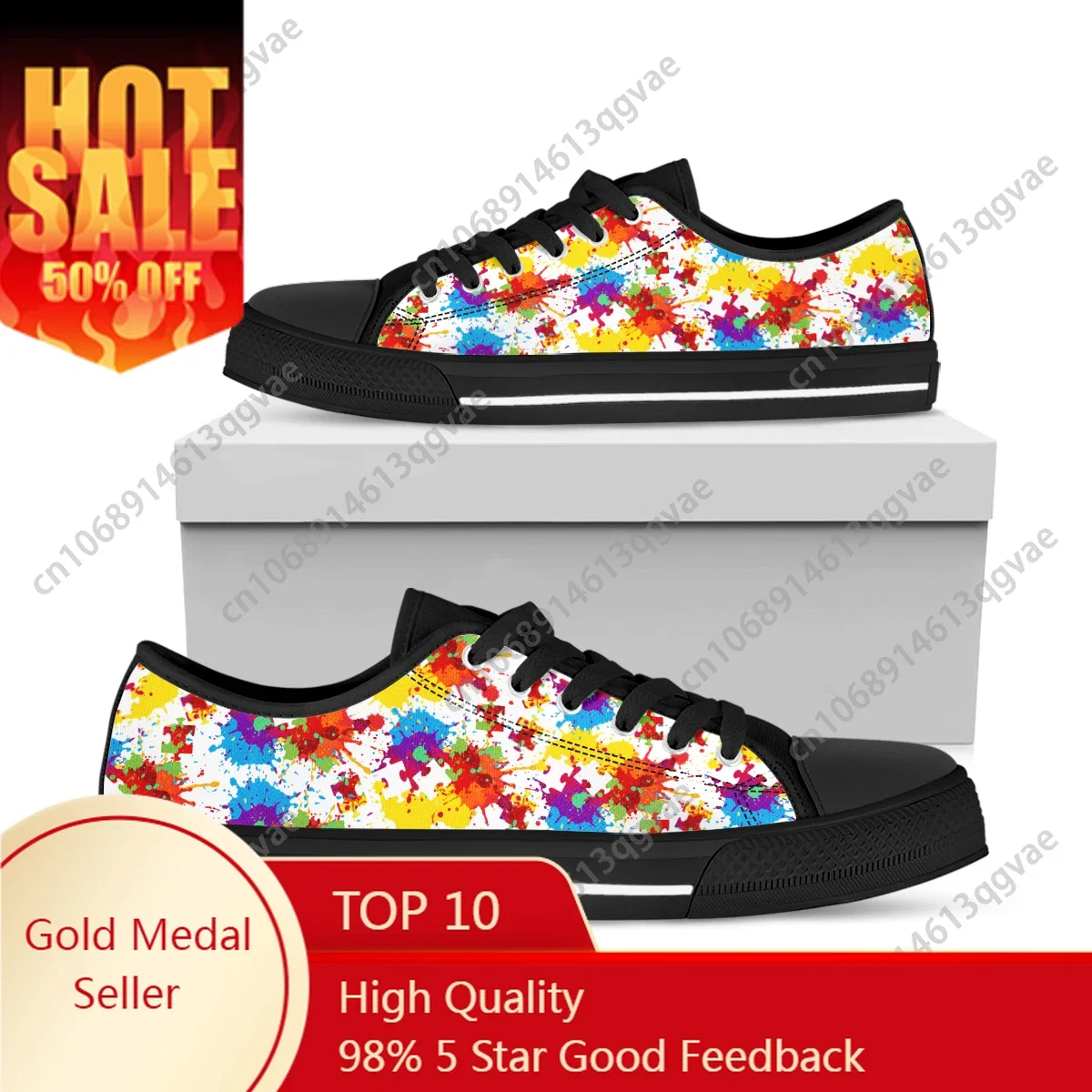 

Rainbow Lgbt Autism Awareness Low Top High Quality Sneakers Mens Womens Teenager Canvas Light Sneaker Couple Shoes Custom Shoe