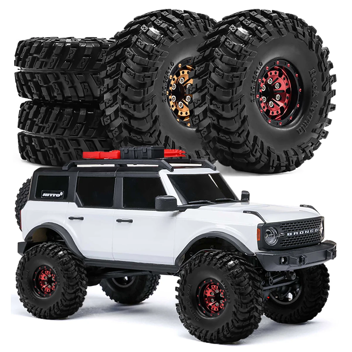 

RC 1.0 inch Beadlock Wheel Hub & Soft Tire Set for 1/18 TRX4M Ascent-18 1/24 Axial SCX24 FMS AX24 RC Crawler Car Upgrade Parts