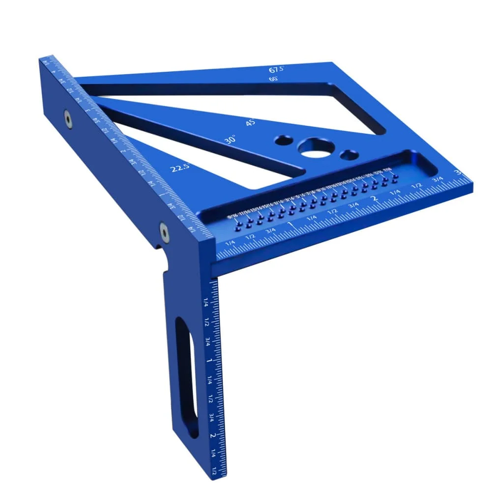 1pc Multi-Angle Measuring Ruler Aluminum Alloy Woodworking Square Protractor Layout Measuring Tools For Engineer Carpenter