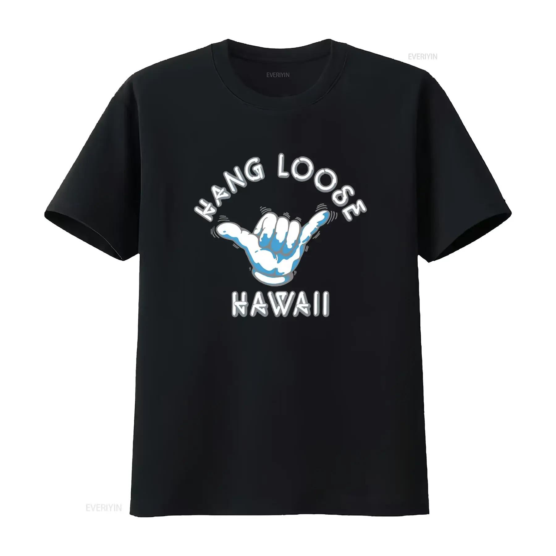 Vintage 1984 Polyester T Shirt Hang Loose Hawaii Design Big Logo Single vintage Washed Casual Versatile Soft Unisex Stretched