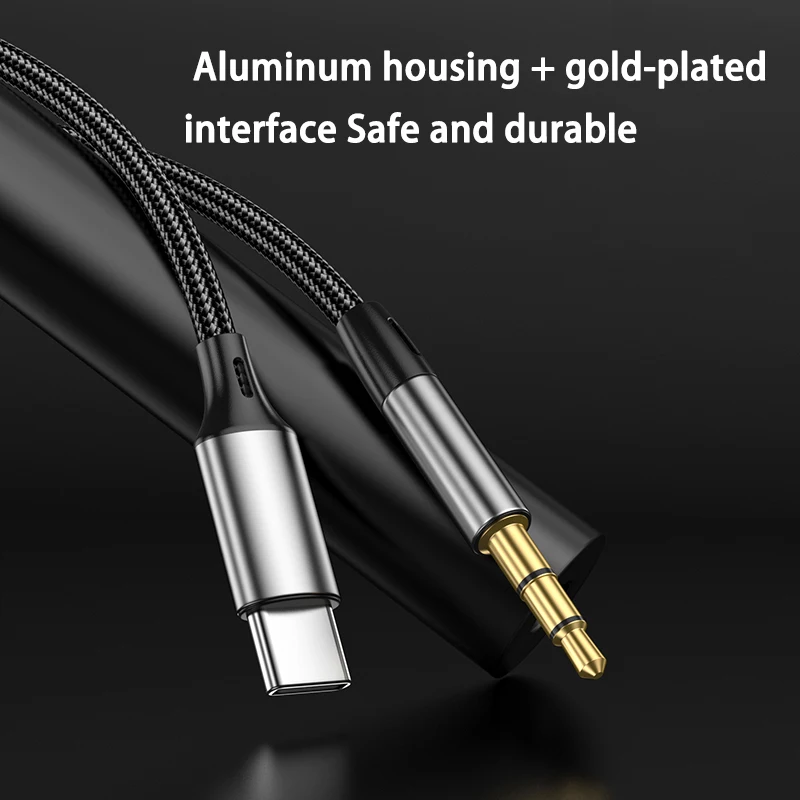 Type C to 3.5mm Aux Audio Cord Jack Speaker Cable Car Headphone USB C Converter For Macbook iPad iPod Samsung Xiaomi Redmi POCO