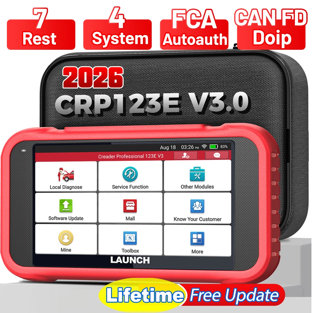 LAUNCH X431 CRP123E V3.0 CRP123I V3.0 Scanner OBD2 CAN FD DOIP FCA Moteur ABS SRS AT 4 Systèmes Outils de Diagnostic Automobile avec 7 Services de Réinitialisation