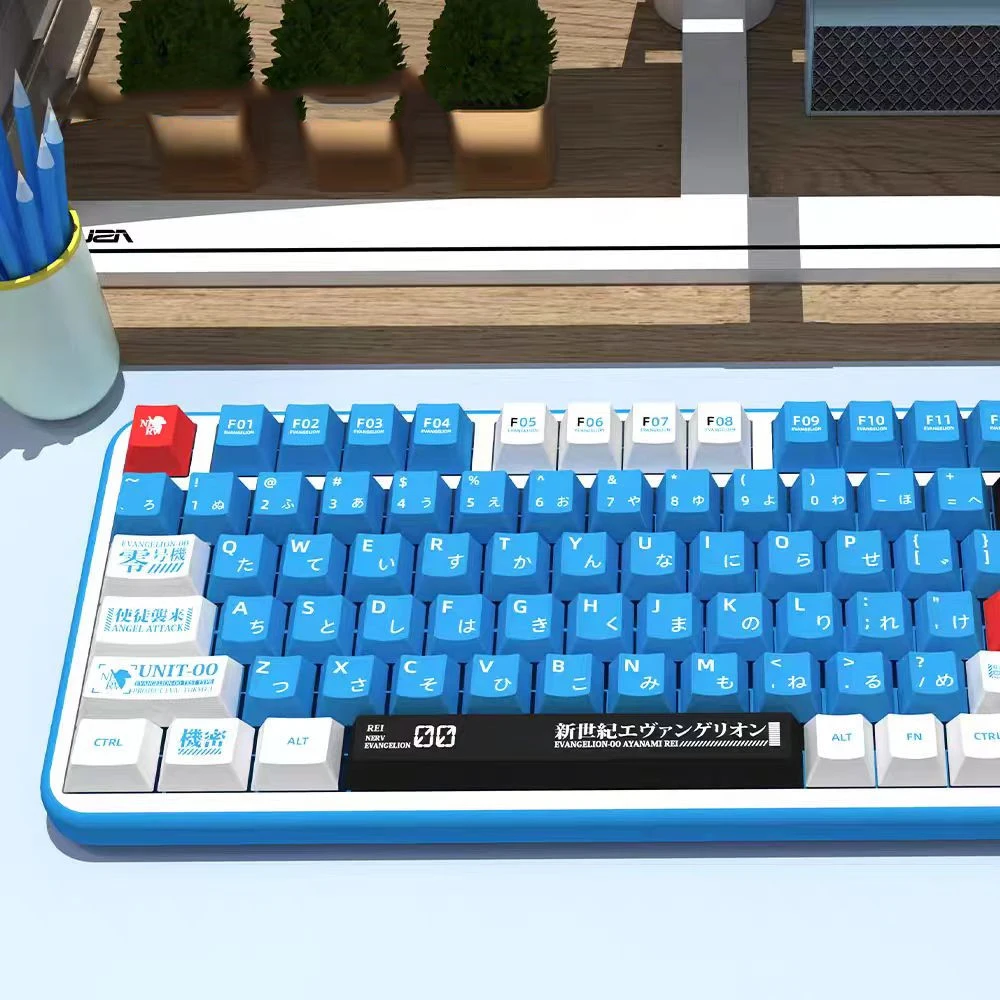 139/156 Keys EVA 00 Theme Keycaps PBT DYE SUB Key Caps For MX Switch Mechanical Keyboard Cherry Profile Anime Keycap Set