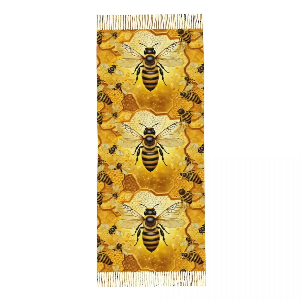 Individuell bedruckter Schal mit Bienen- und Wabenmuster für Damen und Herren, warme Winterschals, Tücher