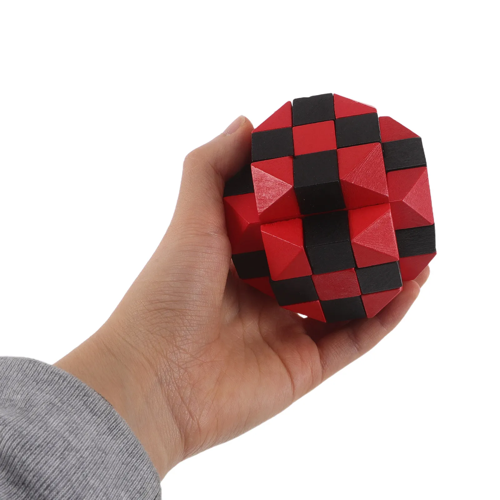 Wooden Brain Teaser Cube Puzzle 3D IQ Challenge Game for Teens and Adults Handheld Logic Toy